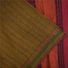 Sanskriti Vintage Sarees Green Woven 100% Pure Cotton Sari 5+yd Craft Fabric