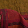 Sanskriti Vintage Sarees Green Woven 100% Pure Cotton Sari 5+yd Craft Fabric