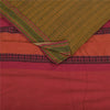 Sanskriti Vintage Sarees Green Woven 100% Pure Cotton Sari 5+yd Craft Fabric