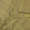 Sanskriti Vintage Sarees Green Baluchari Woven 100%Pure Cotton Sari 5+yd Fabric