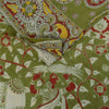 Sanskriti Vintage Sarees Green Handmade Kalamkari Pure Cotton Sari 5+yd Fabric