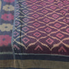 Sanskriti Vintage Sarees Ikat Handwoven Sambhalpuri Pure Cotton Sari 5+yd Fabric