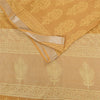 Sanskriti Vintage Sarees Saffron Pure Cotton Hand Block Printed Sari 5+yd Fabric