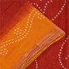 Sanskriti Vintage Sarees Yellow/Red Bandhani Pure Cotton Print Sari 5+yd Fabric