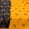 Sanskriti Vintage Sarees Yellow Hand Block Printed Pure Cotton Sari 6+yd Fabric