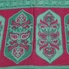 Sanskriti Vintage Sarees Pink/Green Pure Cotton Printed Sari 5+yd Craft Fabric