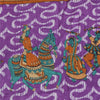 Sanskriti Vintage Sarees Purple Pure Cotton Human Printed Sari 5+yd Craft Fabric