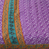 Sanskriti Vintage Sarees Purple Pure Cotton Human Printed Sari 5+yd Craft Fabric