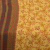 Sanskriti Vintage Sarees Yellow 100% Pure Cotton Printed Sari 5+yd Craft Fabric