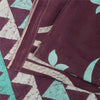 Sanskriti Vintage Sarees Purple Pure Cotton Batik Printed Sari 5+yd Craft Fabric