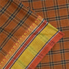 Sanskriti Vintage Sarees Chettinad Woven Orange Pure Cotton Sari Craft Fabric