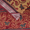 Sanskriti Vintage Sarees Peach/Red Pure Cotton Printed Sari 5+yd Craft Fabric