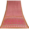 Sanskriti Vintage Sarees Indian Pink Pure Cotton Printed Sari 5+yd Craft Fabric