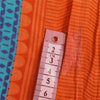 Sanskriti Vintage Sarees Blue/Orange Pure Cotton Printed Sari 5+yd Craft Fabric