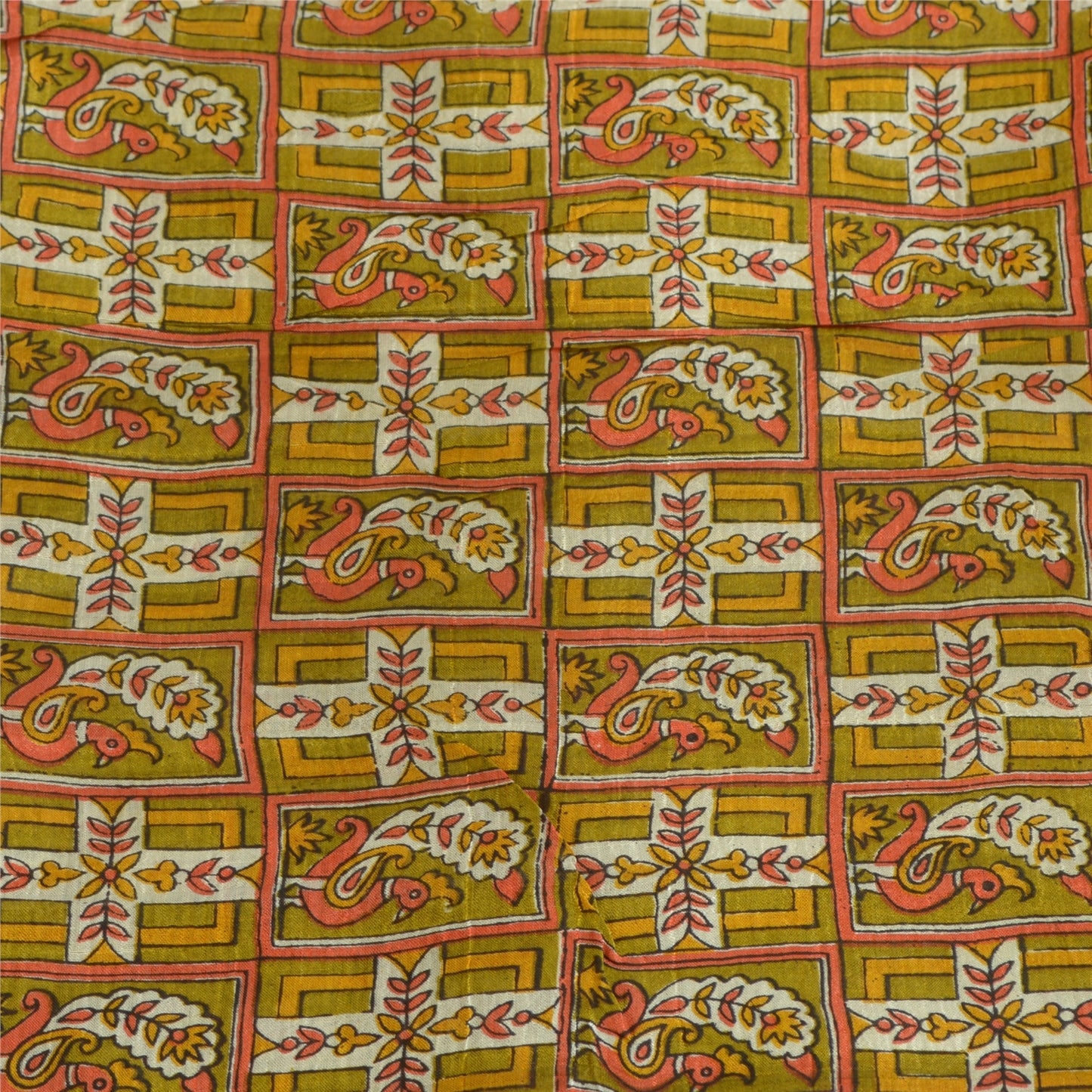 Sanskriti Vintage Sarees Pure Silk Quilting Felting Craft Fabric Printed Sari