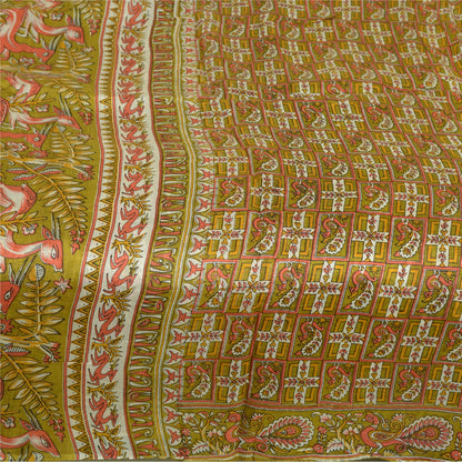 Sanskriti Vintage Sarees Pure Silk Quilting Felting Craft Fabric Printed Sari