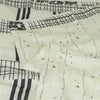 Sanskriti Vintage White/Black Sarees Pure Silk Printed Sari Craft 5 Yard Fabric