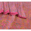 Sanskriti Vintage Pink Indian Sarees 100% Pure Silk Printed Sari Craft Fabric