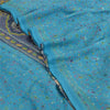 Sanskriti Vintage Sarees Blue 5yd Quilting Felting Craft Fabric Pure Cotton Sari