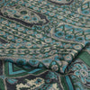 Sanskriti Vintage Sarees Green 100% Pure Silk Printed Sari Soft 5YD Craft Fabric