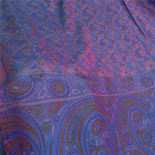 Load image into Gallery viewer, Sanskriti Vintage Sarees Blue/Purple 100% Pure Silk Print Sari 6yd Craft Fabric

