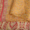 Sanskriti Vintage Sarees Indian Peach Pure Silk Printed Sari Floral Craft Fabric