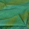 Sanskriti Vintage Sarees Green 100% Pure Silk Printed Sari 5yd Soft Craft Fabric