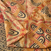 Sanskriti Vintage Sarees Beige Pure Silk Geometric Printed Sari 5yd Craft Fabric