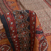 Sanskriti Vintage Sarees Indian Cream Pure Silk Printed Sari 6yd Craft Fabric