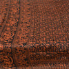 Sanskriti Vintage Sarees Black/Orange Pure Silk Printed Sari 5yd Craft Fabric