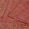 Sanskriti Vintage Sarees Red Quilting Felting Craft Fabric Pure Silk Print Sari