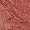 Sanskriti Vintage Sarees Red Quilting Felting Craft Fabric Pure Silk Print Sari