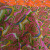 Sanskriti Vintage Sarees From India Orange Pure Silk Printed Sari Craft Fabric