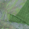 Sanskriti Vintage Sarees Indian Green Pure Silk Printed Sari 5yd Craft Fabric