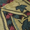 Sanskriti Vintage Sarees OliveGreen 100% Pure Silk Printed Sari 5yd Craft Fabric