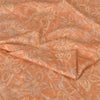 Sanskriti Vintage Sarees Peach 100% Pure Silk Printed Sari Floral Craft Fabric