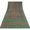 Sanskriti Vintage Sarees Red/Green 100% Pure Silk Printed Sari 5yd Craft Fabric