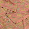 Sanskriti Vintage Sarees Dusty Pink Pure Silk Printed Sari 5yd Craft Fabric