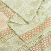 Sanskriti Vintage Sarees Ivory Indian Pure Silk Printed Sari 5yd Craft Fabric