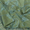 Sanskriti Vintage Sarees Green 100% Pure Silk Printed Sari Soft 5yd Craft Fabric