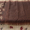 Sanskriti Vintage Sarees Brown 100% Pure Silk Printed Sari 5yd Craft Fabric