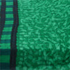 Sanskriti Vintage Sarees Green 100% Pure Silk Printed Sari 5yd Soft Craft Fabric