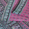 Sanskriti Vintage Sarees Indian Pink Pure Silk Printed Sari 5yd Craft Fabric