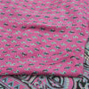 Sanskriti Vintage Sarees Indian Pink Pure Silk Printed Sari 5yd Craft Fabric