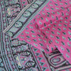 Sanskriti Vintage Sarees Indian Pink Pure Silk Printed Sari 5yd Craft Fabric