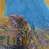 Sanskriti Vintage Sarees Indian Blue Pure Silk Printed Sari 5yd Craft Fabric