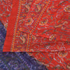 Sanskriti Vintage Sarees Red/Purple Pure Silk Printed Sari Floral Craft Fabric