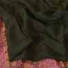 Sanskriti Vintage Sarees Green 100% Pure Silk Printed Sari 6yd Craft Fabric