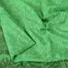 Sanskriti Vintage Sarees Green 100% Pure Silk Printed Sari 5yd Craft Fabric