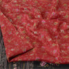 Sanskriti Vintage Sarees Red Quilting Felting Craft Fabric Pure Silk Print Sari